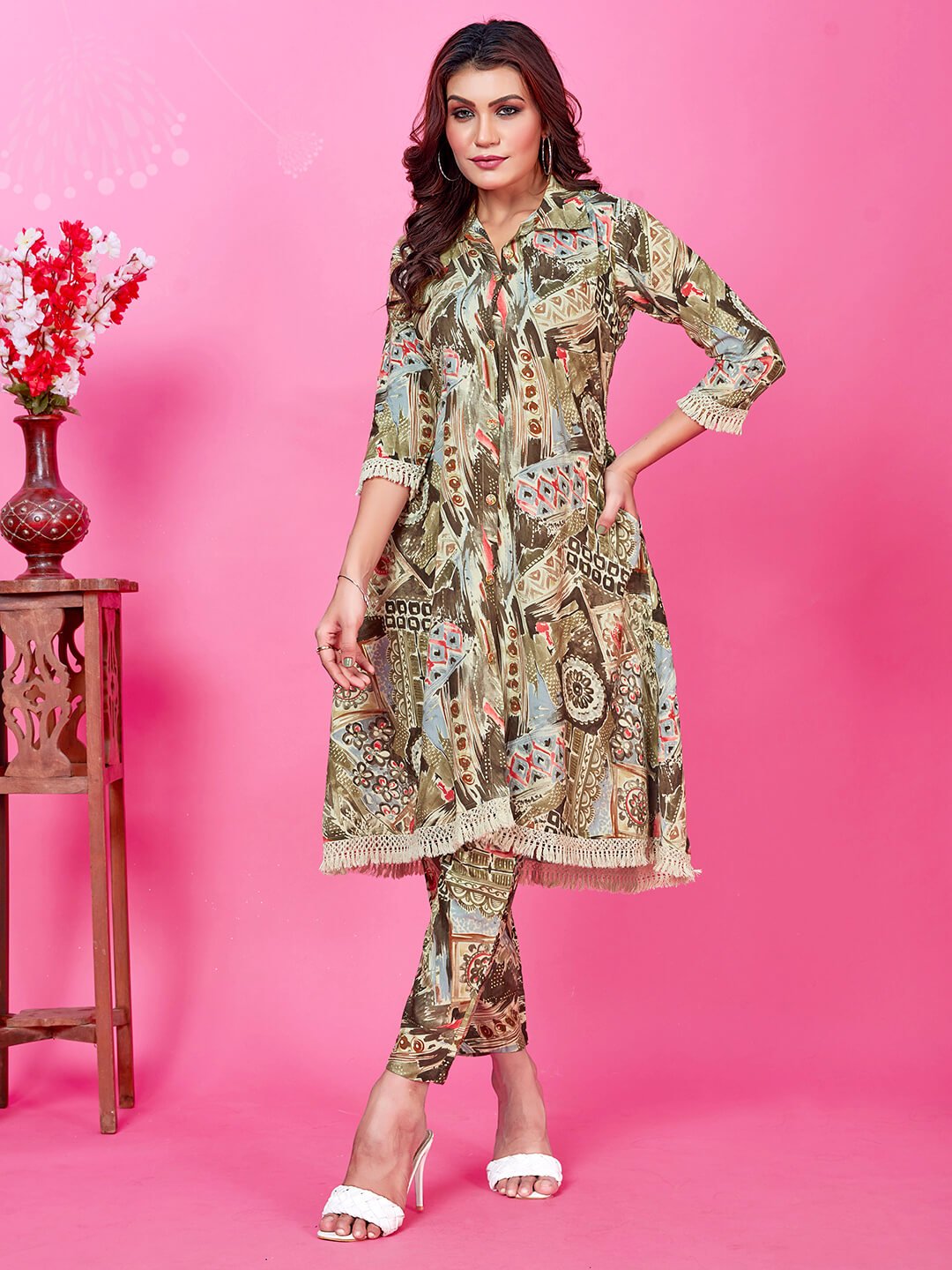 Enhance Your Essence with Multicolor Printed Rayon Co-ord Set image 2