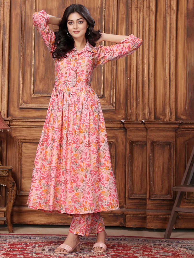 Turn Up the Glam with Peach Rayon Printed Co-Ord Set image 2