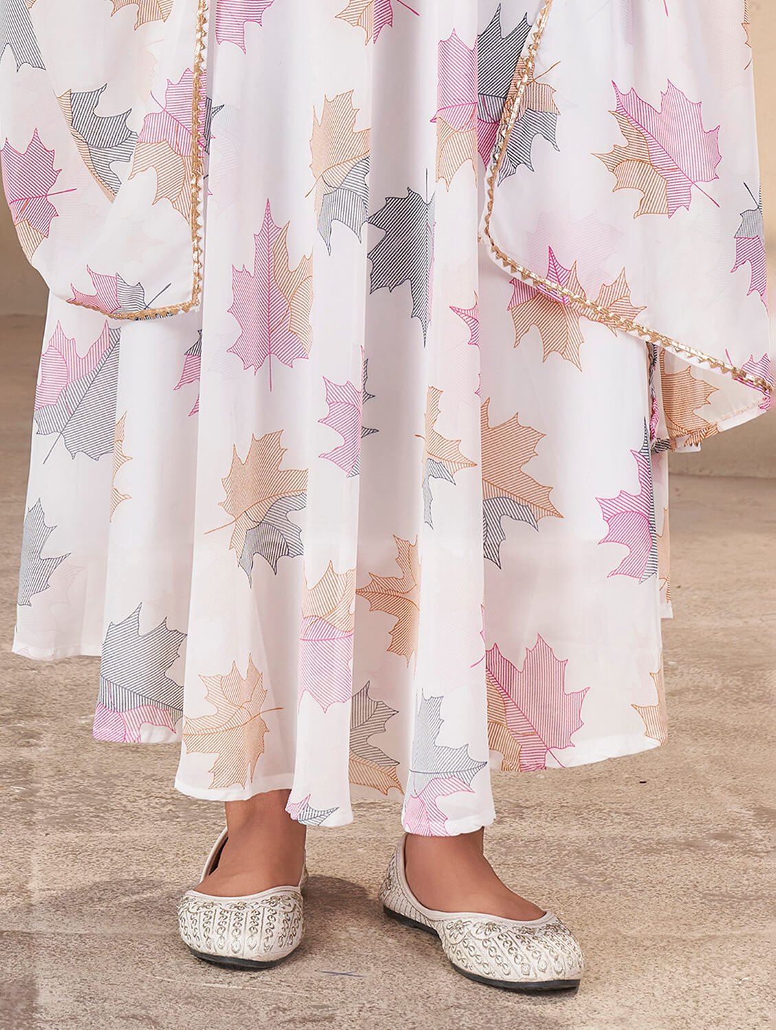 Step Into Elegance with White Georgette Printed Anarkali Suit Set image 5